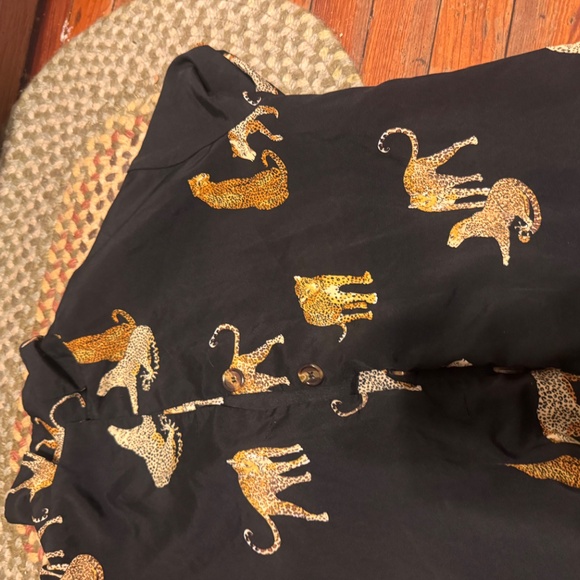 Leopard Print Women's Button Down Shirt - Picture 2 of 3